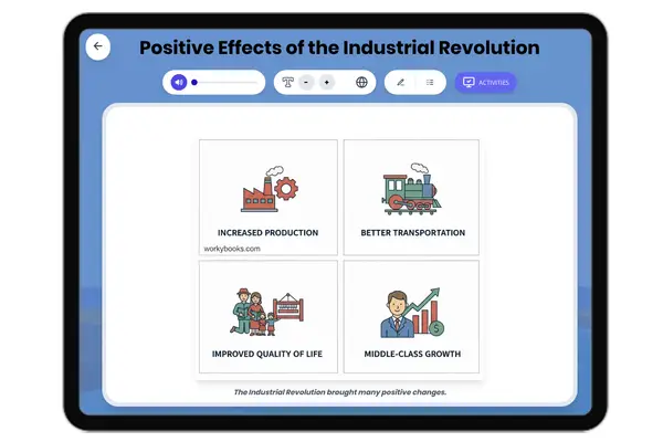 Positive Effects of the Industrial Revolution - reading educational content