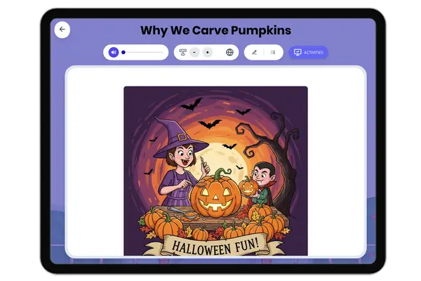 Why We Carve Pumpkins - reading educational content