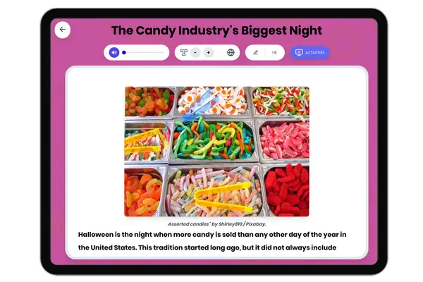 The Candy Industry's Biggest Night - reading educational content