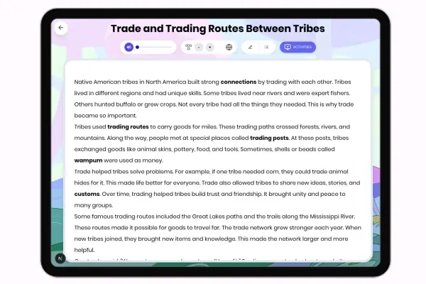 Trade and Trading Routes Between Tribes - reading educational content