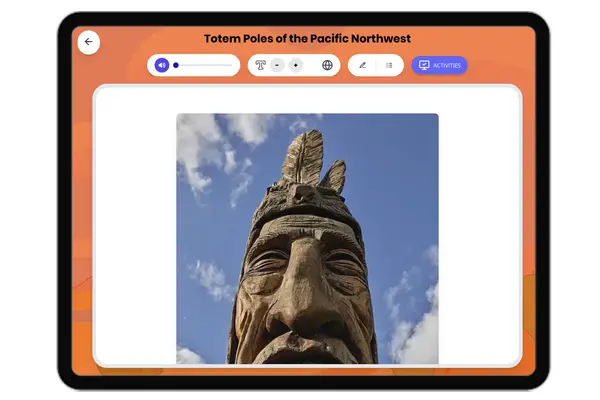Totem Poles of the Pacific Northwest - reading educational content