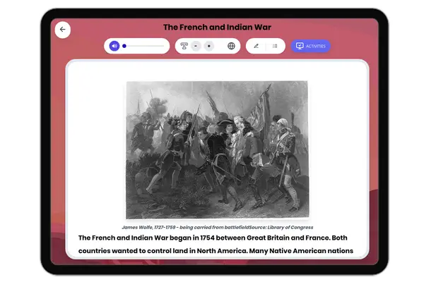 The French and Indian War - reading educational content