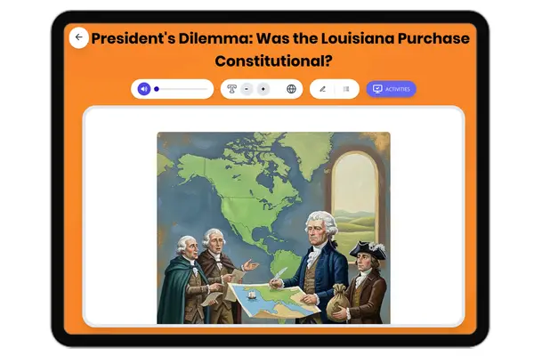 The Louisiana Purchase and the Constitution - reading educational content
