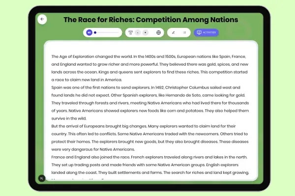 The Race for Riches: Competition Among Nations - reading educational content
