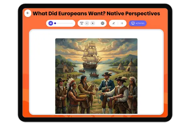 What Did Europeans Want? Native Perspectives - reading educational content