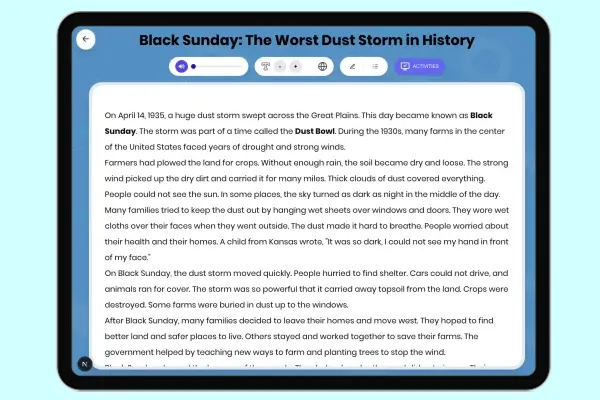 Black Sunday: The Worst Dust Storm in History - reading educational content
