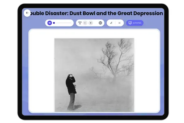 The Dust Bowl and Great Depression - reading educational content