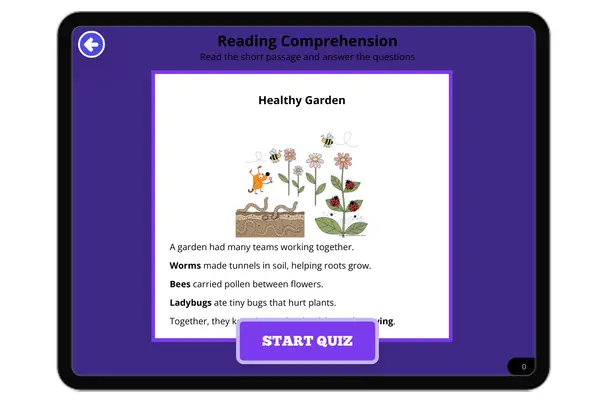 Healthy Garden - reading educational content