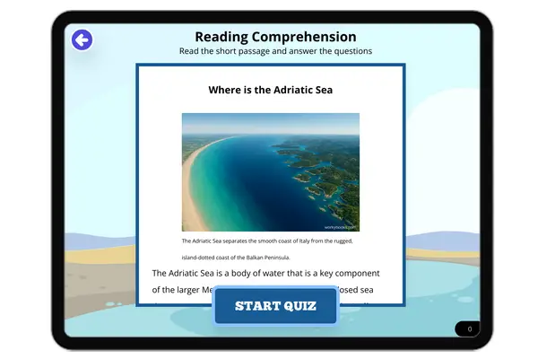 Where is the Adriatic Sea - reading educational content