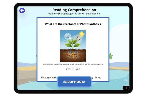 What are the reactants of Photosynthesis - reading educational content
