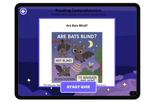 Are Bats Blind?  - reading educational content