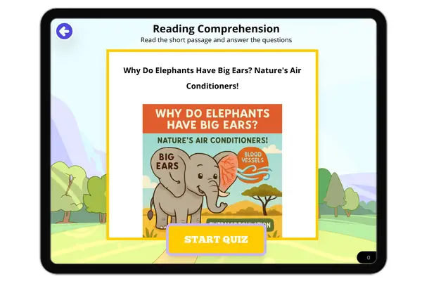Why Do Elephants Have Big Ears?  - reading educational content