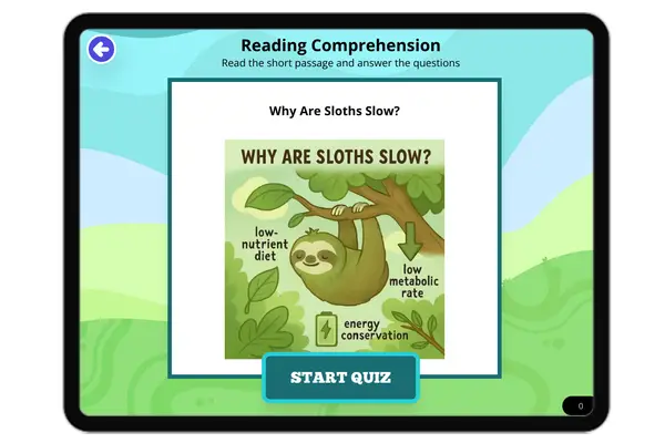 Why Are Sloths Slow?  - reading educational content