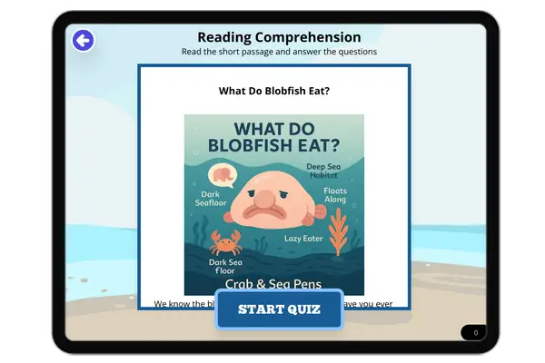 What Do Blobfish Eat? - reading educational content