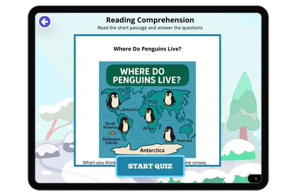 Where Do Penguins Live?  - reading educational content
