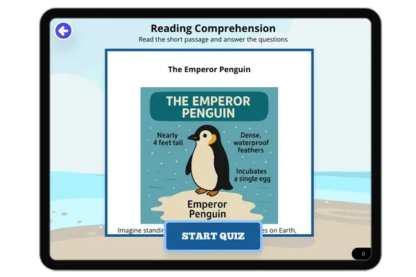 The Emperor Penguin - reading educational content