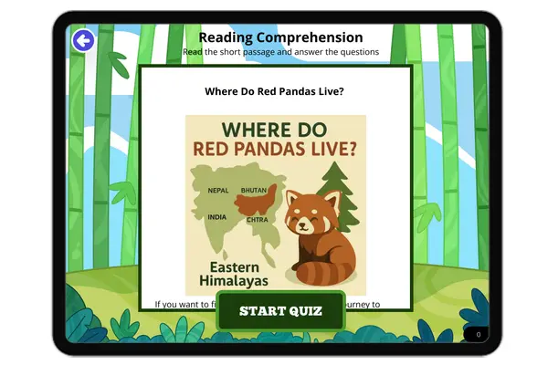 Where Do Red Pandas Live?  - reading educational content