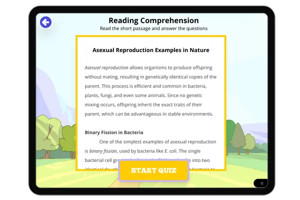Asexual Reproduction Examples in Nature - reading educational content