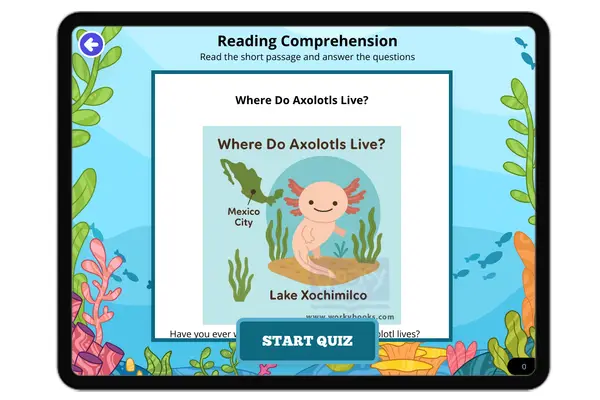 Where Do Axolotls Live? - reading educational content