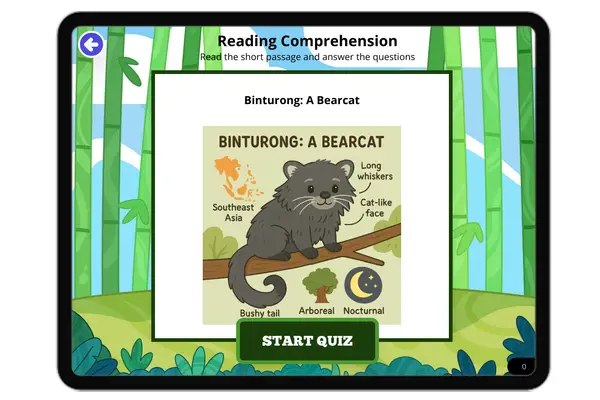 Binturong: A Bearcat - reading educational content