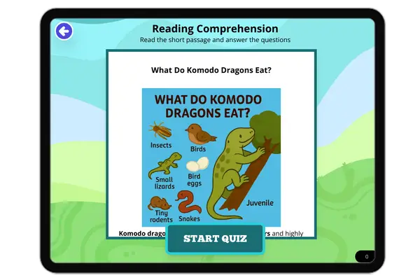 What Do Komodo Dragons Eat? - reading educational content