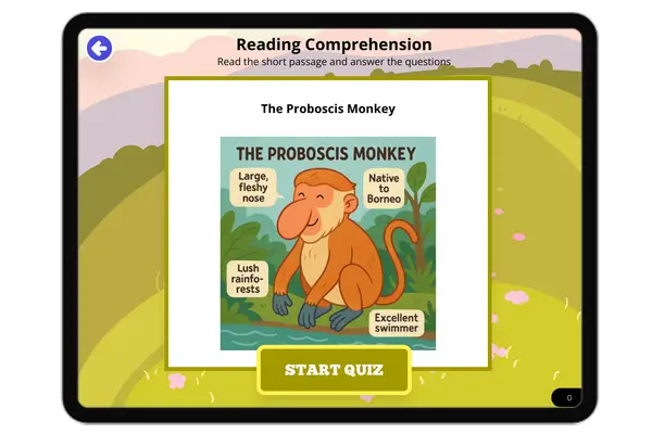 The Proboscis Monkey - reading educational content
