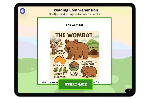 The Wombat - reading educational content