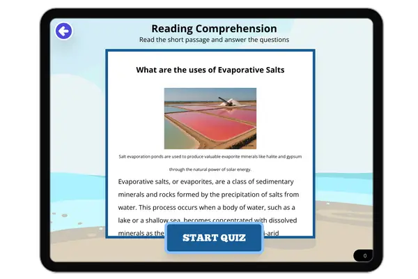 What are the uses of Evaporative Salts - reading educational content