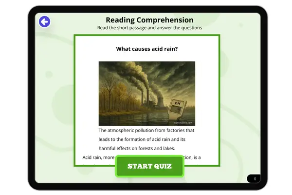 What causes Acid rain? - reading educational content