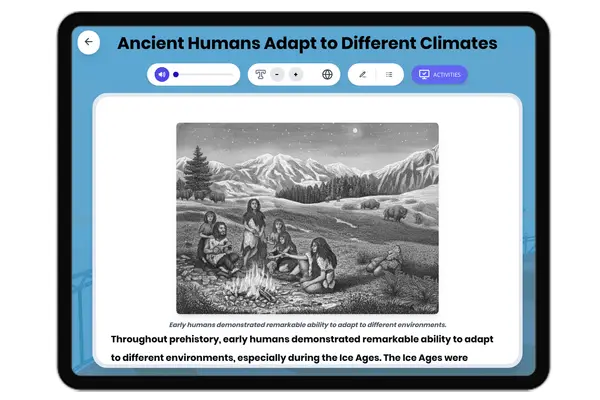 Ancient Humans Adapt to Different Climates - reading educational content
