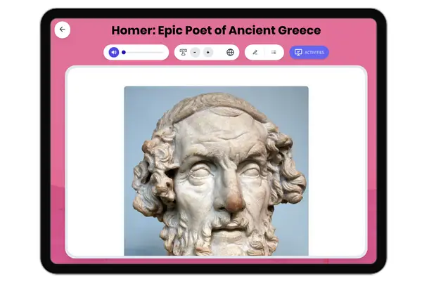 Homer: Epic Poet of Ancient Greece - reading educational content