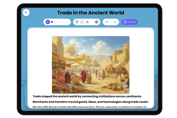 Trade in the Ancient World - reading educational content