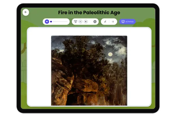 Fire in the Paleolithic Age - reading educational content