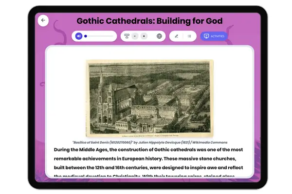 Gothic Cathedrals: Building for God - reading educational content
