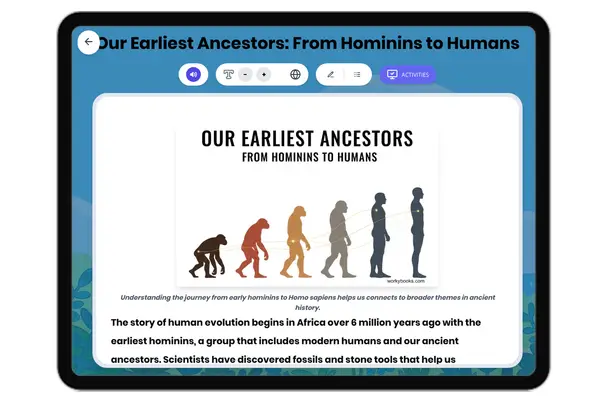 Our Earliest Ancestors: Hominins to Humans - reading educational content