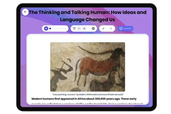How Language Changed Early Humans - reading educational content