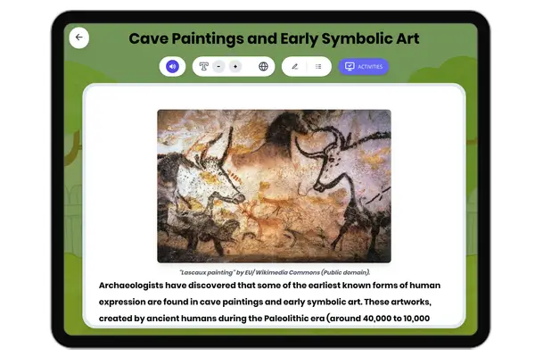 Cave Paintings and Early Art - reading educational content