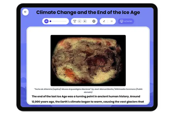 The End of the Ice Age - reading educational content