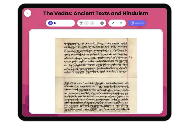 The Vedas: Ancient Texts - reading educational content