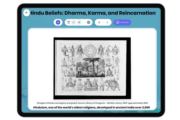 Hindu Beliefs: Dharma, Karma, and Reincarnation - reading educational content