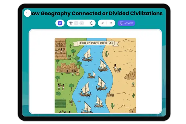 Geography: Connecting and Dividing Civilizations - reading educational content