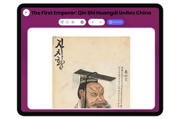 The First Emperor: Qin Shi Huangdi Unites China - reading educational content