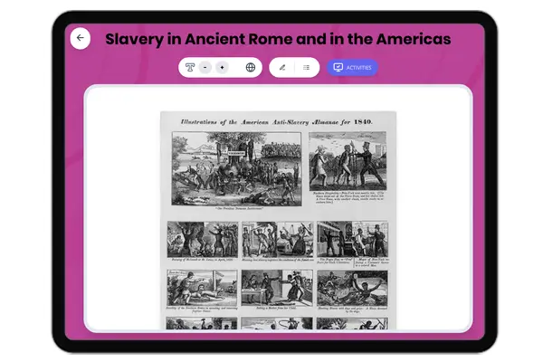 Slavery in Ancient Rome and in the Americas - reading educational content