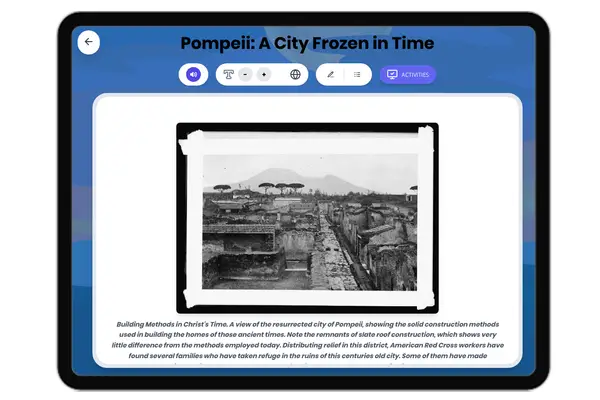 Pompeii: A City Frozen in Time - reading educational content