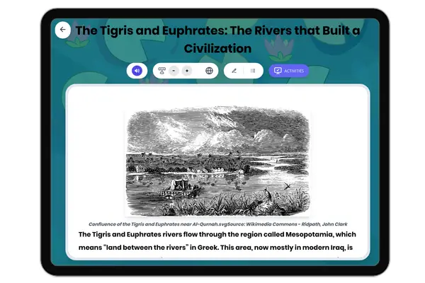 The Tigris and Euphrates: The Rivers that Built a Civilization - reading educational content