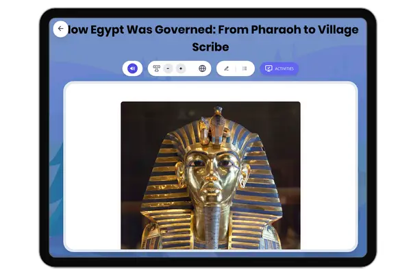 How Egypt Was Governed: From Pharaoh to Village Scribe - reading educational content