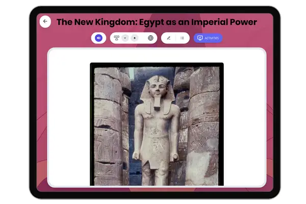 The New Kingdom: Egypt as an Imperial Power - reading educational content