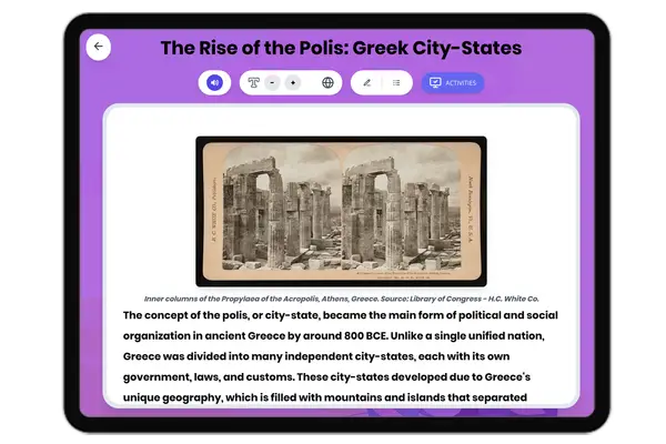 The Rise of the Polis: Greek City-States - reading educational content
