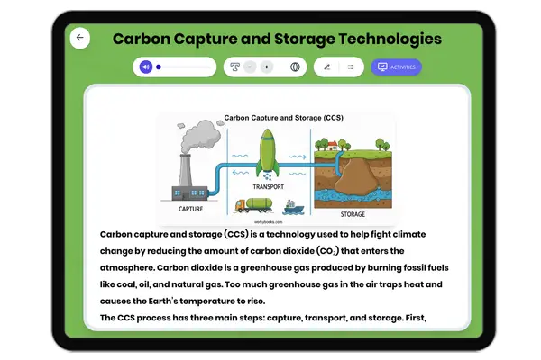 Carbon Capture and Storage Technologies - reading educational content