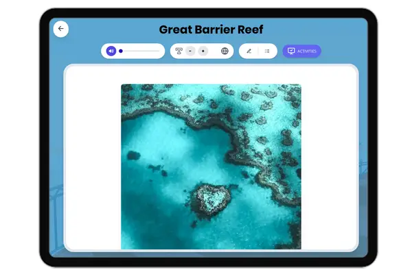Great Barrier Reef - reading educational content